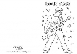 Rock Star Dad Colouring Card