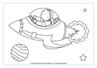 Rocket Ship Colouring Page