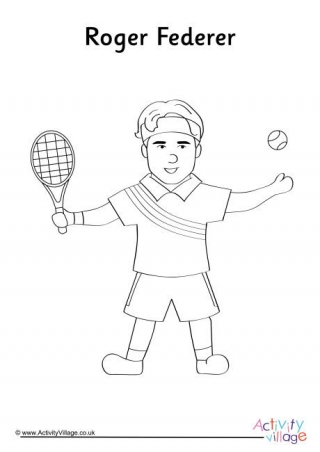 Roger Federer Colouring Page