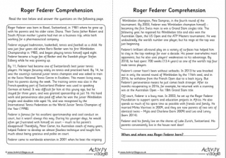 Roger Federer Comprehension