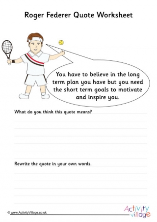 Roger Federer Quote Worksheet