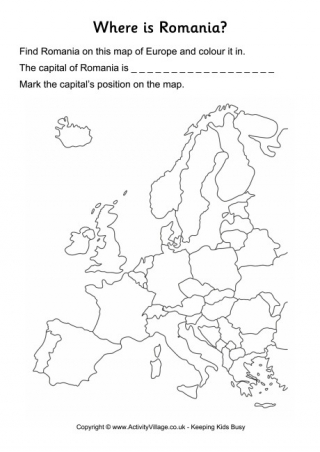 Romania Location Worksheet