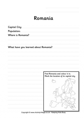 Romania Worksheet