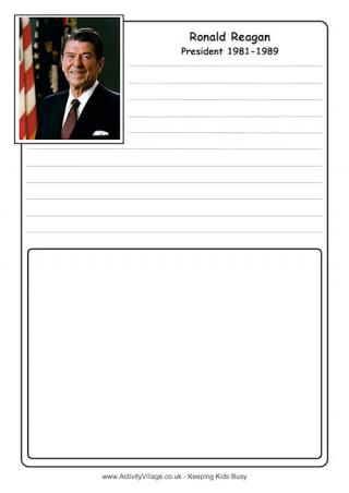Ronald Reagan Notebooking Page