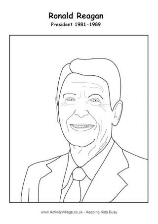 Ronald Reagan Colouring Page
