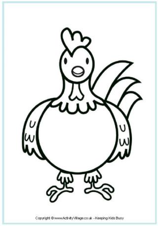 Rooster Colouring Page 3