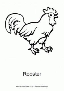 Rooster Colouring Pages