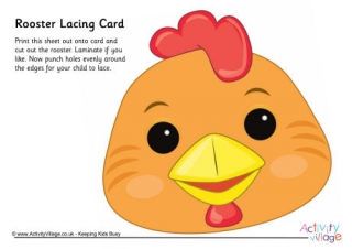 Rooster Lacing Card 2