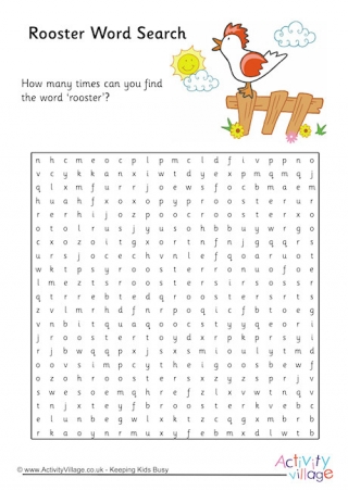 Rooster Word search