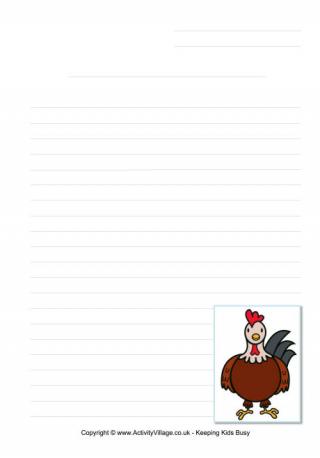 Rooster writing page