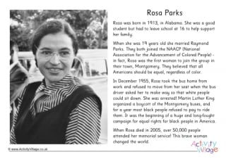 Rosa Parks Short Bio