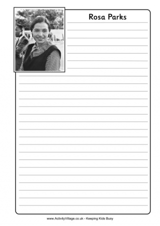Rosa Parks Notebooking Page