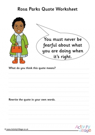 Rosa Parks Quote Worksheet
