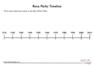 Rosa Parks Timeline Worksheet