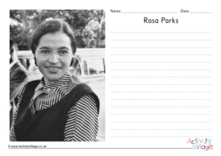 Rosa Parks Writing Page
