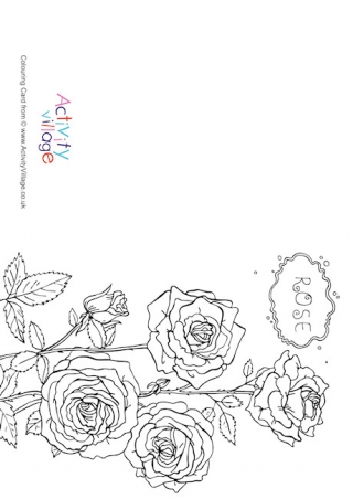 Rose Colouring Card