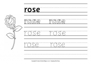 Rose Handwriting Worksheet