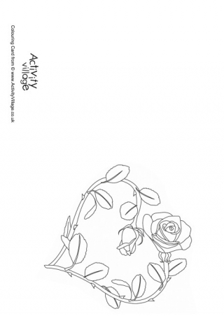 Rose Heart Colouring Card