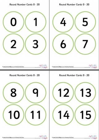 Round Number Cards 0 to 20