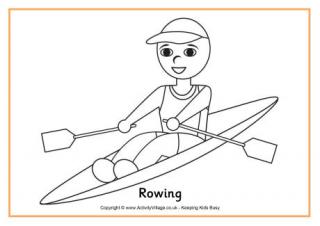 Rowing Colouring Page
