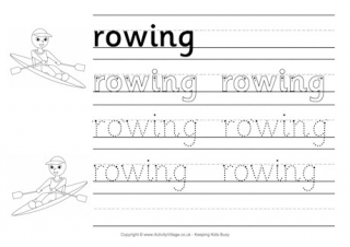 Rowing Handwriting Worksheet