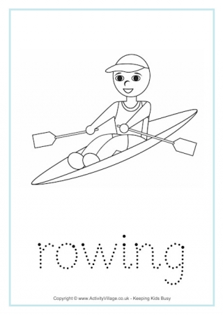 Rowing Tracing Worksheet