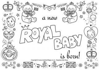 Royal Baby Activity Village Celebration Coloring Pages