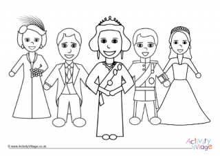 Royal Family Colouring Page