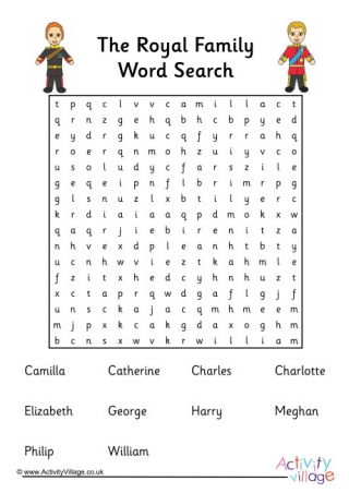 Royal Family Word Search