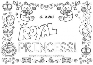 Royal Princess Colouring Page