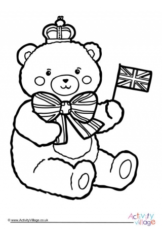 Royal Teddy Colouring Page