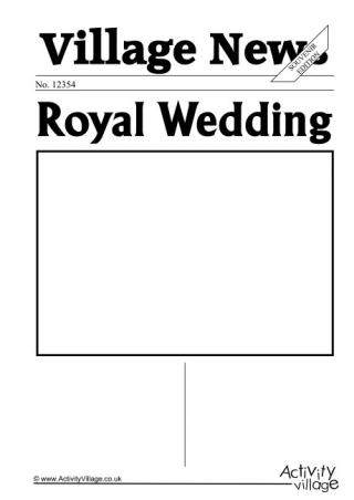 Royal Wedding Newspaper Writing Prompt