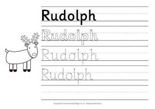 Rudolph Handwriting Worksheet