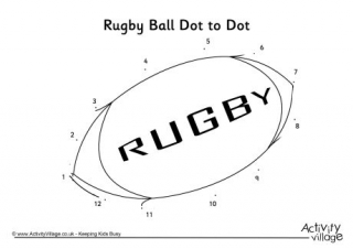 Rugby Ball Dot to Dot