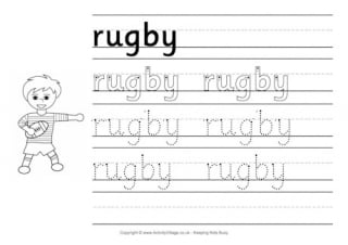 Rugby Handwriting Worksheet