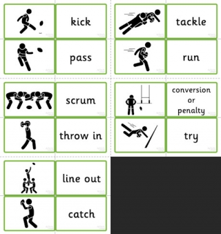 Rugby matching cards