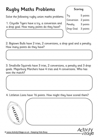 Rugby Maths Problems