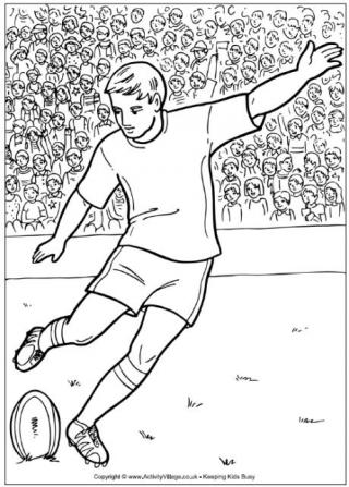 Rugby Player Colouring Page