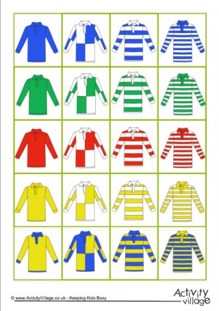 Rugby Shirt Sorting Cards 2
