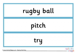 Rugby Word Cards