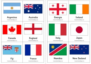 Rugby World Cup 2019 Flag Cards