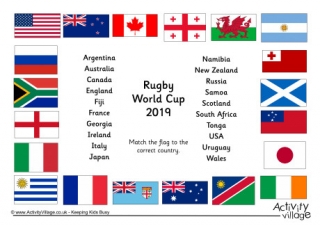 Rugby World Cup 2019 Match The Flags Worksheet