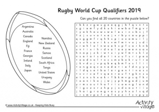 Rugby World Cup 2019 Word Search