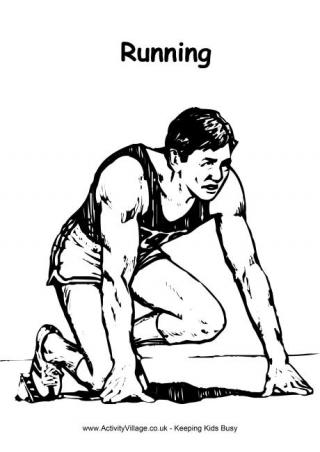 Running Colouring Page