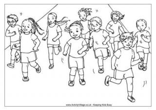 Running Race Colouring Page