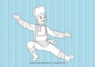 Russian Dancer Colouring Page 2