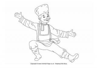 Russian Dancer Colouring Page
