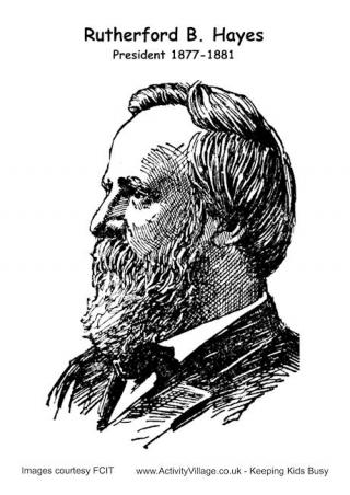 Rutherford Hayes Colouring Page