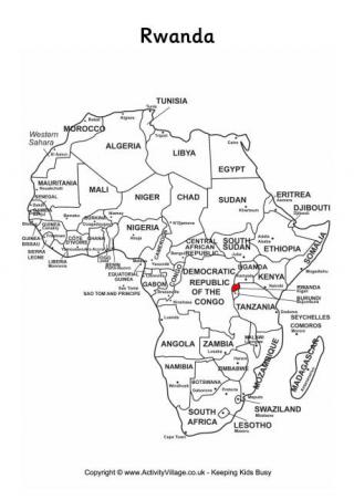 Rwanda on Map of Africa