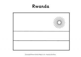 Rwanda Flag Colouring Page